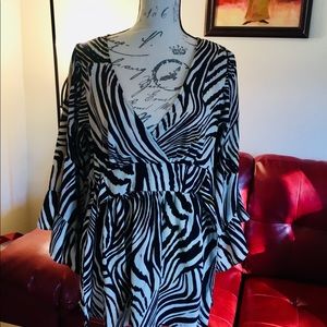 Betsy Johnson zebra print blouse